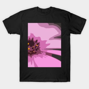 Abstract & Artsy Daisy Flower in Colorful Tones of Pretty Pink T-Shirt